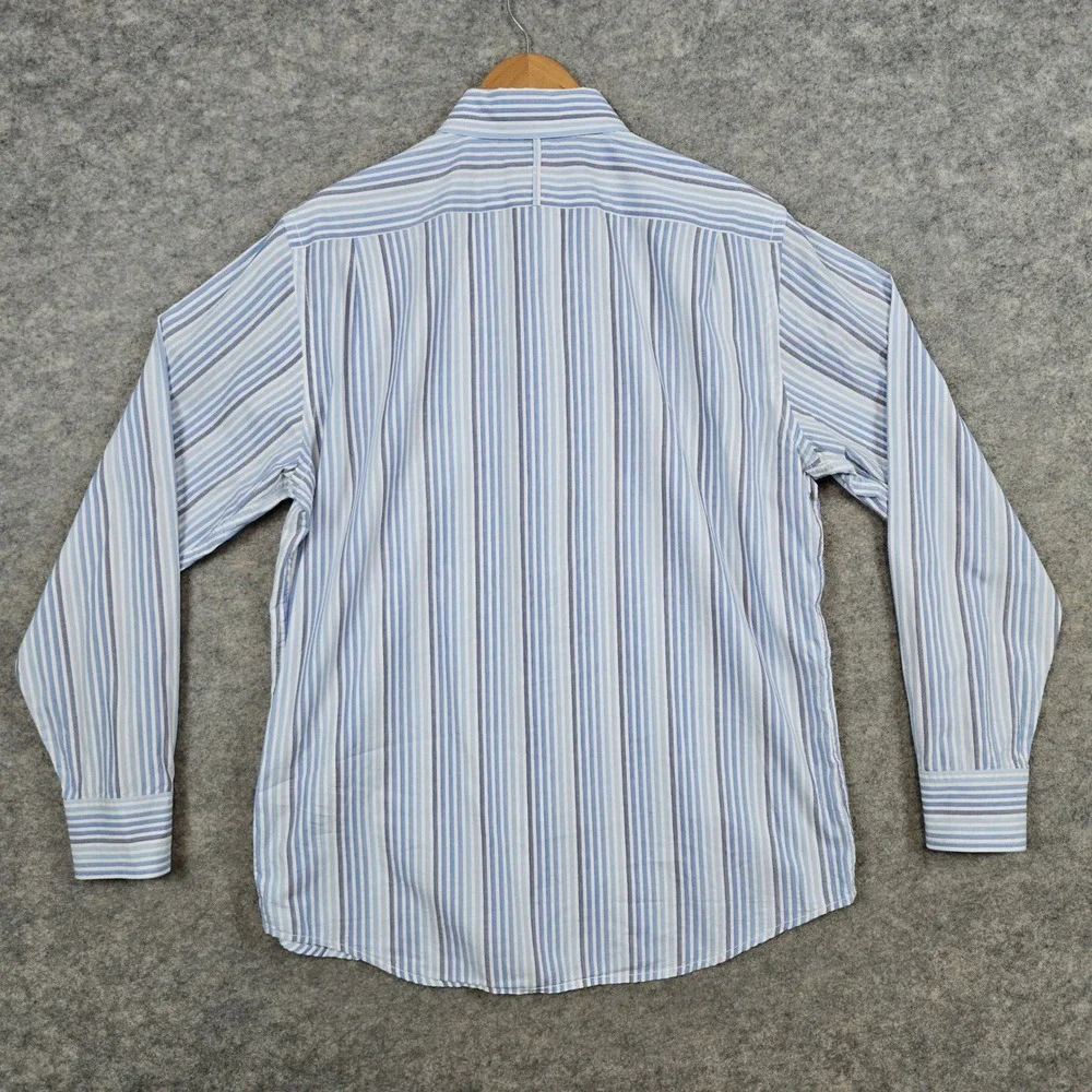 Banana Republic Men's Size S Dress Shirt Blue‎ Striped Long Sleeve 100% Cotton